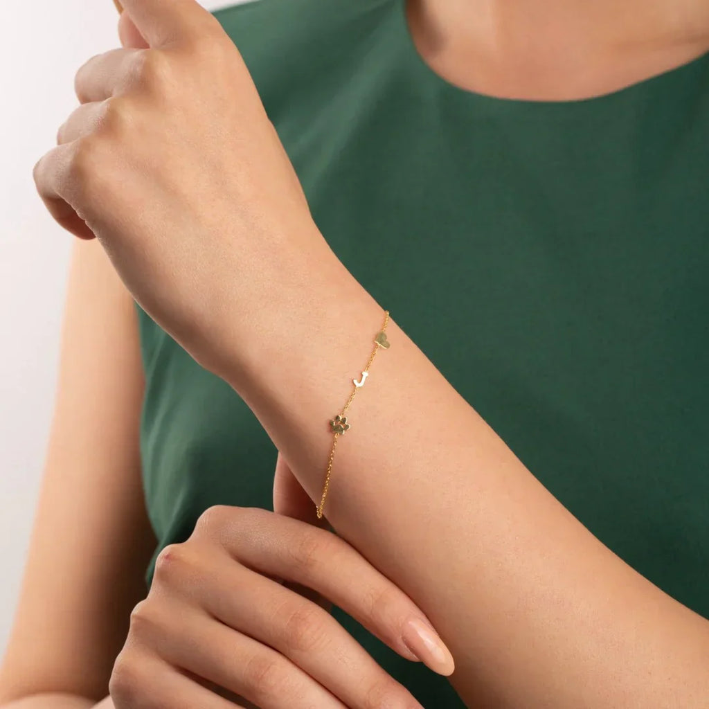 Pulsera personalizada con iniciales a los lados