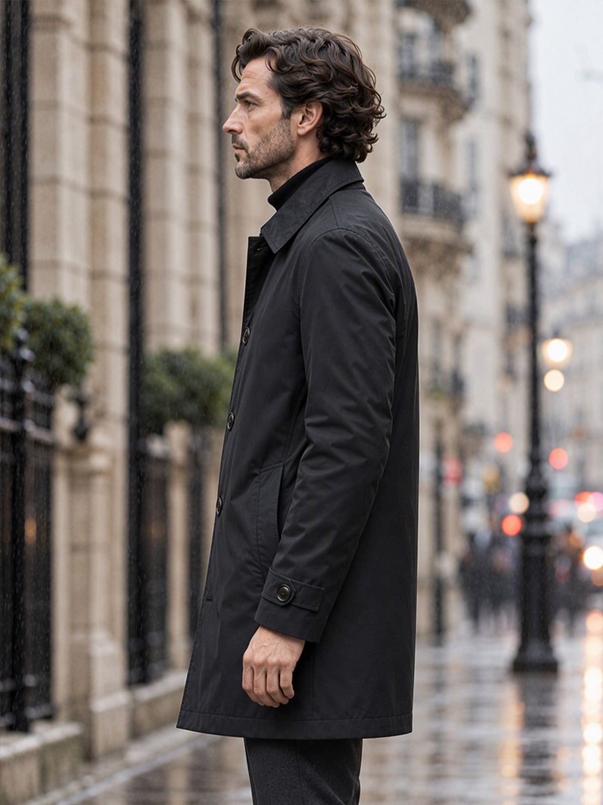 GABARDINA IMPERMEABLE HASTA LA CINTURA PARA HOMBRE