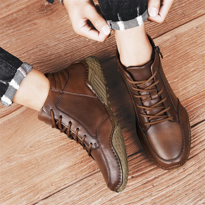 VIBELARA | BOTAS ROBUSTAS DE CUERO PARA HOMBRE