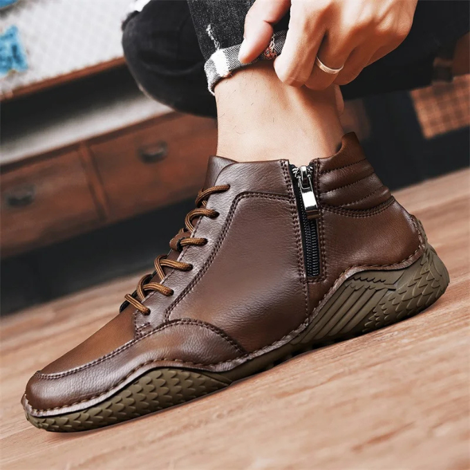 VIBELARA | BOTAS ROBUSTAS DE CUERO PARA HOMBRE