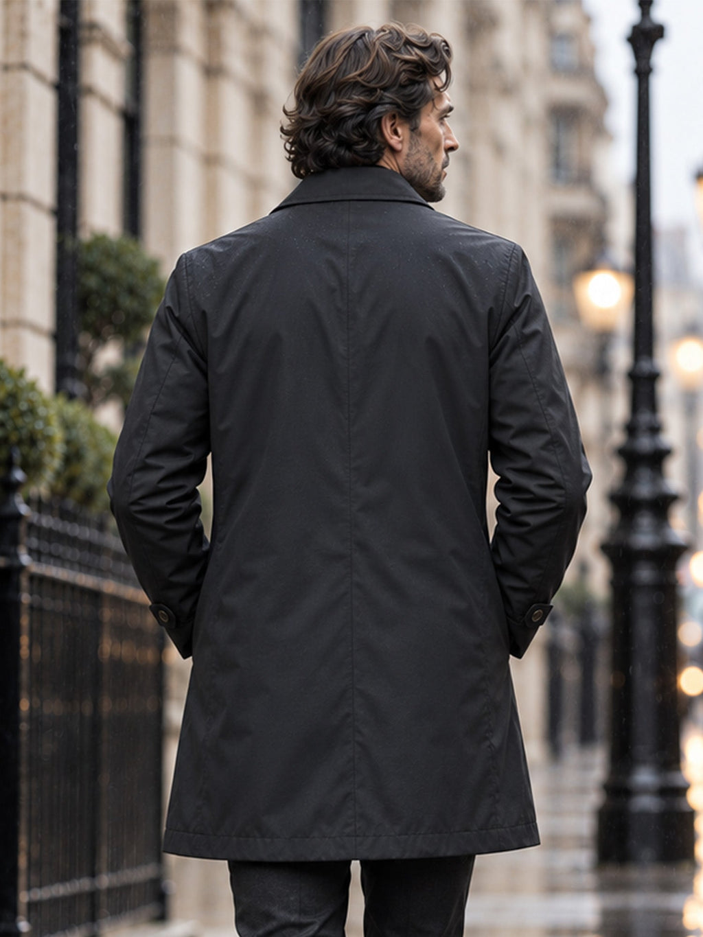 GABARDINA IMPERMEABLE HASTA LA CINTURA PARA HOMBRE