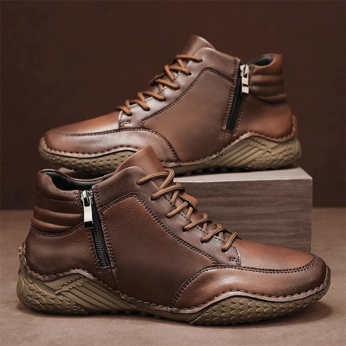 VIBELARA | BOTAS ROBUSTAS DE CUERO PARA HOMBRE
