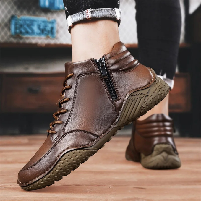 VIBELARA | BOTAS ROBUSTAS DE CUERO PARA HOMBRE