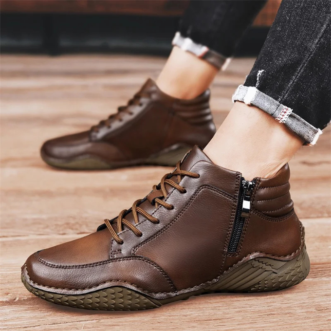 VIBELARA | BOTAS ROBUSTAS DE CUERO PARA HOMBRE