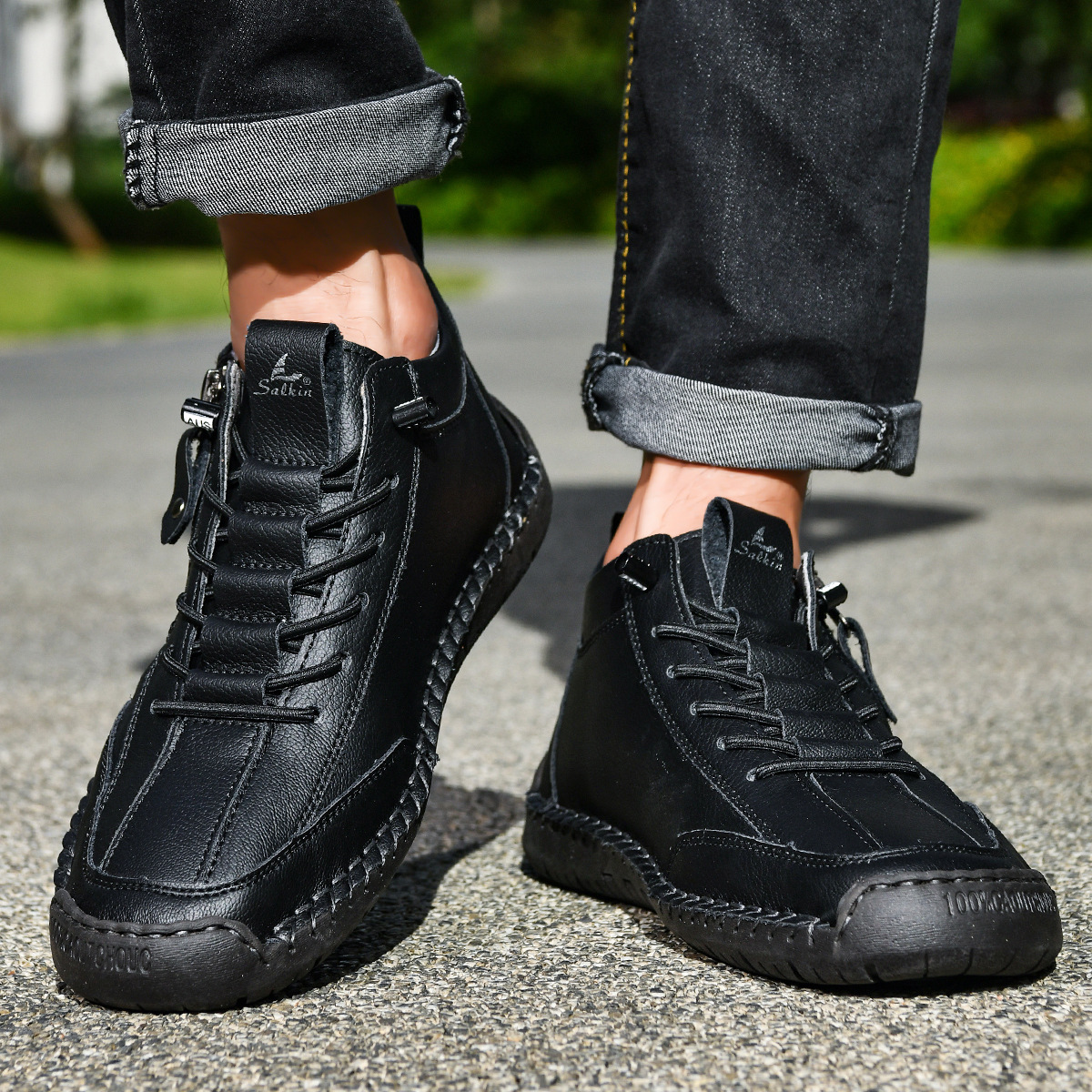 VIBELARA | ZAPATOS DE NOBUCK CON CREMALLERA PARA HOMBRE