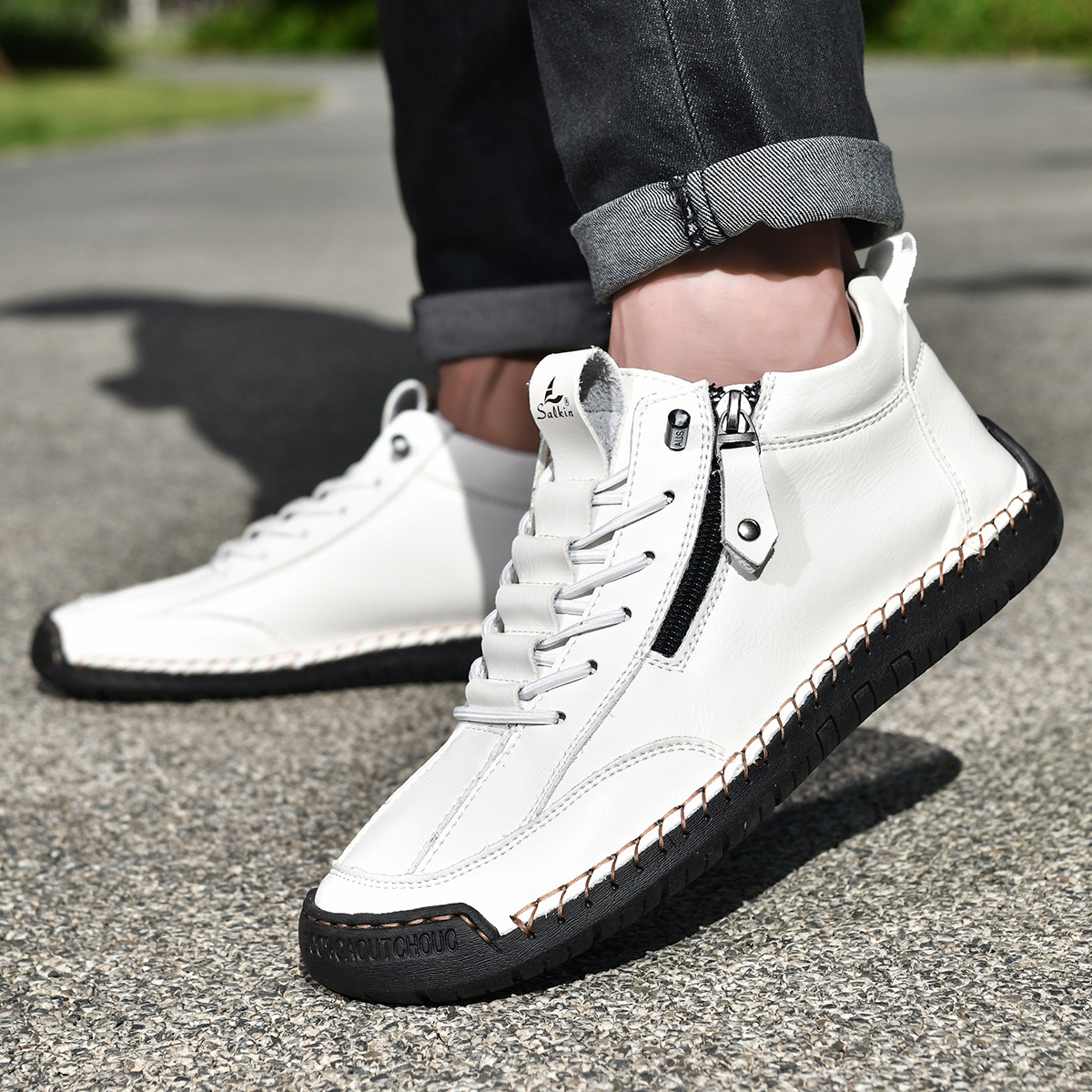 VIBELARA | ZAPATOS DE NOBUCK CON CREMALLERA PARA HOMBRE