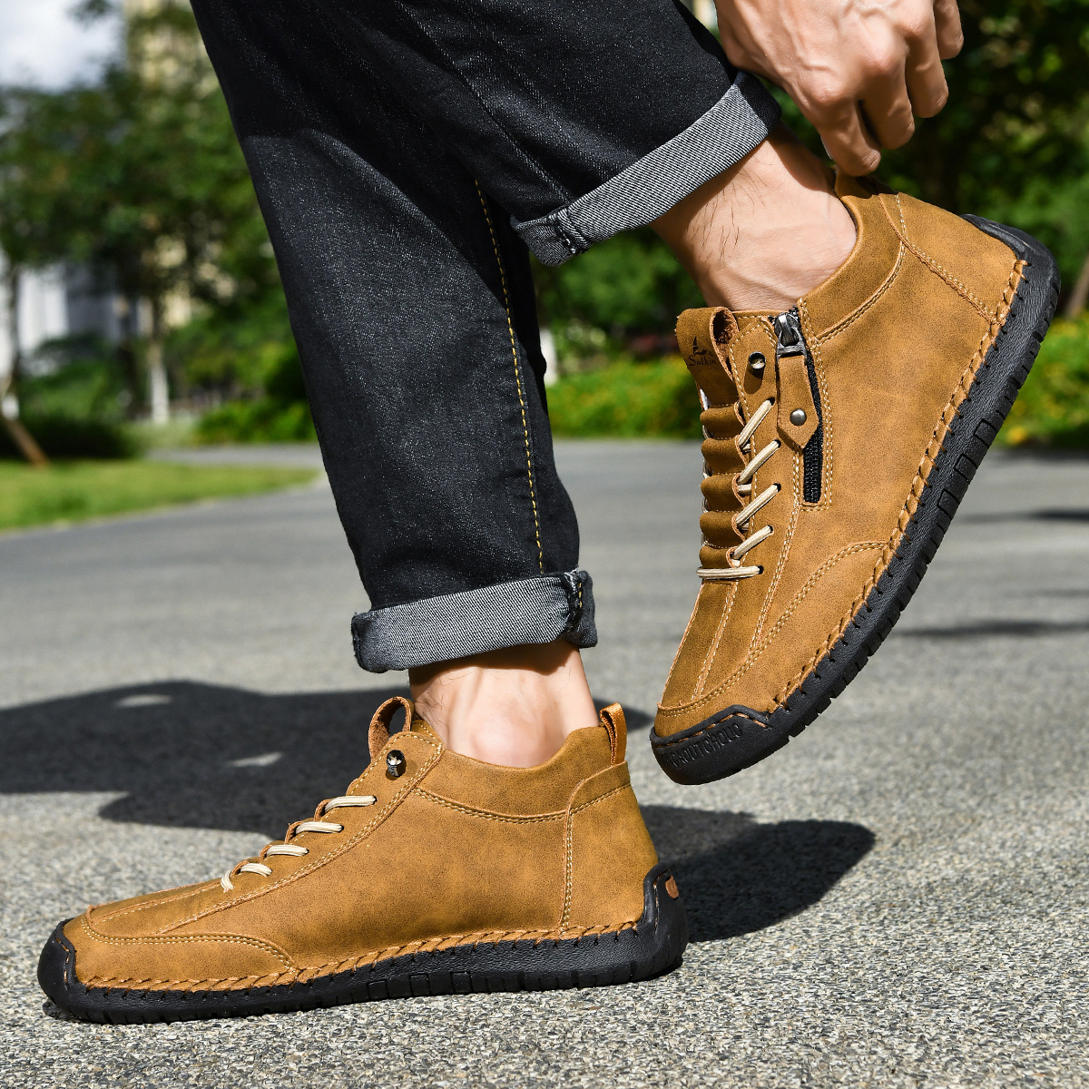 VIBELARA | ZAPATOS DE NOBUCK CON CREMALLERA PARA HOMBRE