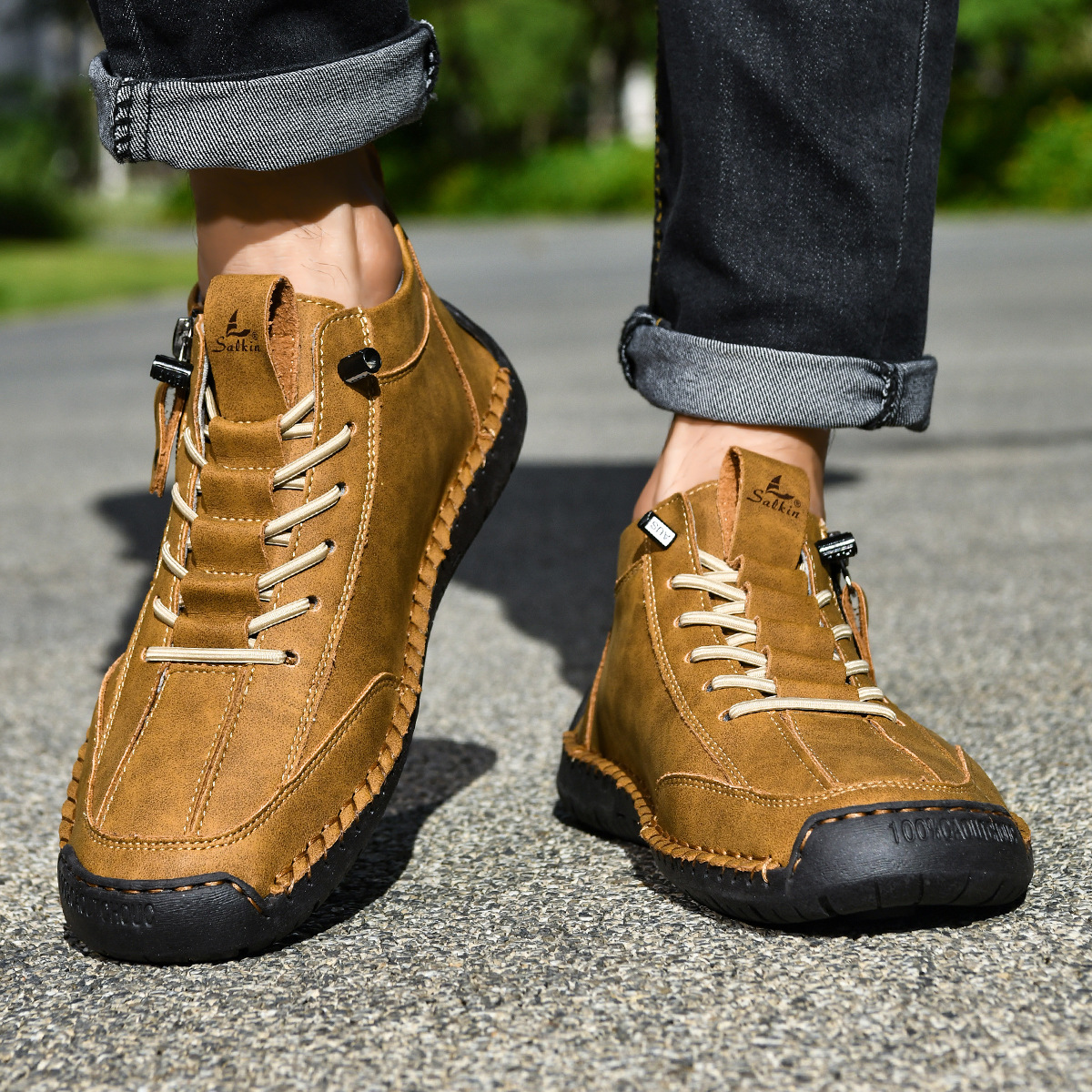 VIBELARA | ZAPATOS DE NOBUCK CON CREMALLERA PARA HOMBRE