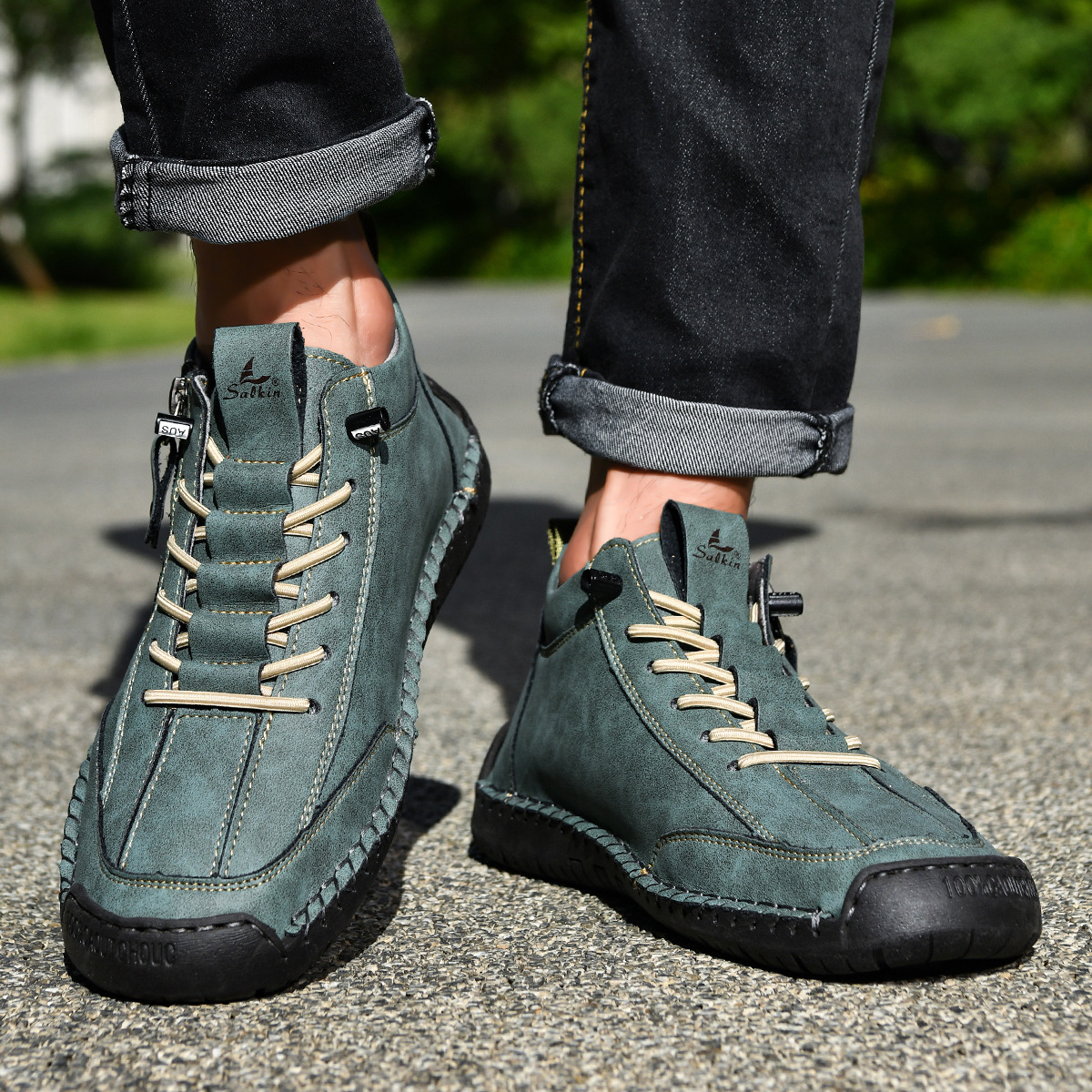 VIBELARA | ZAPATOS DE NOBUCK CON CREMALLERA PARA HOMBRE