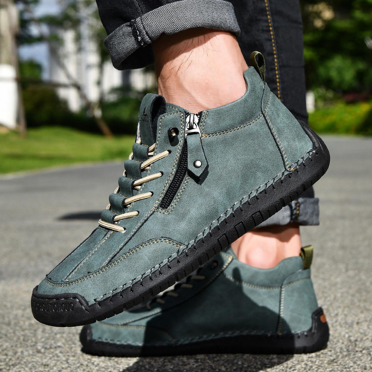 VIBELARA | ZAPATOS DE NOBUCK CON CREMALLERA PARA HOMBRE