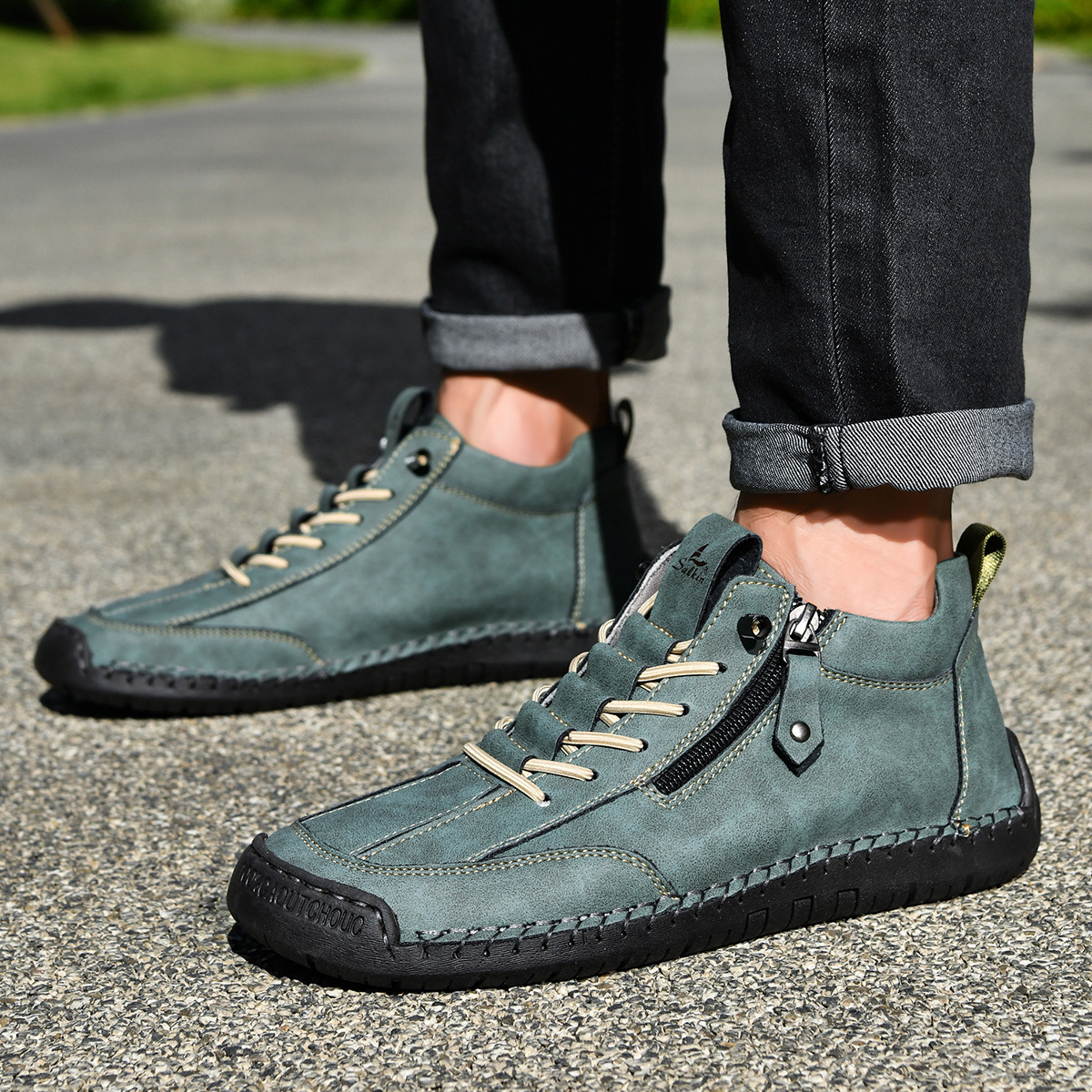 VIBELARA | ZAPATOS DE NOBUCK CON CREMALLERA PARA HOMBRE