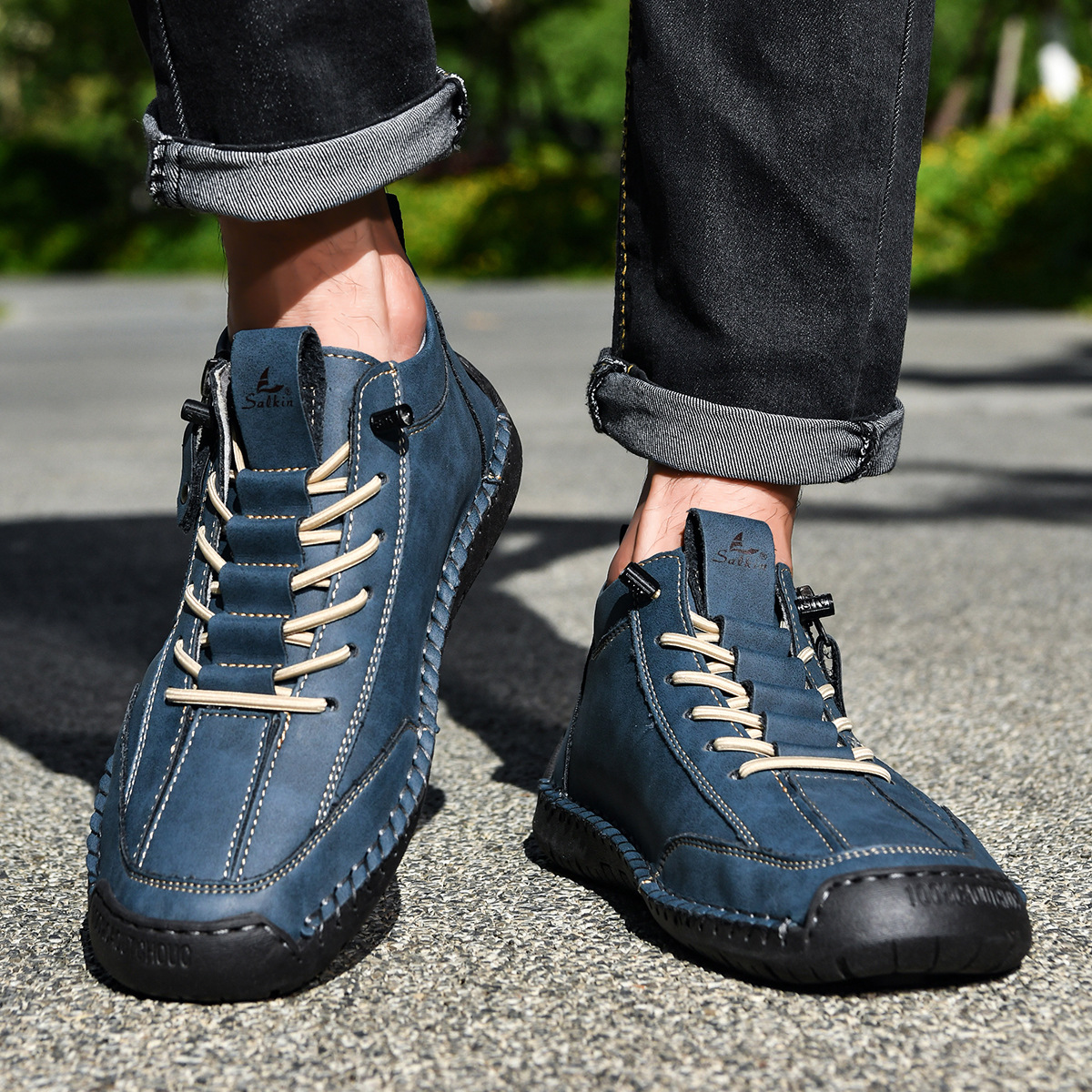 VIBELARA | ZAPATOS DE NOBUCK CON CREMALLERA PARA HOMBRE
