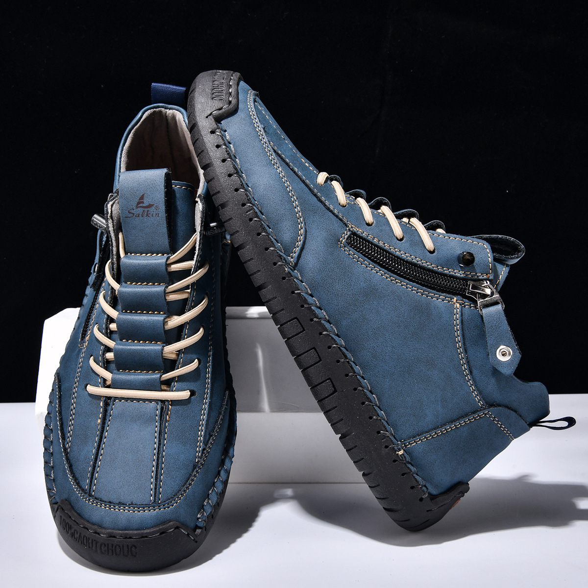 VIBELARA | ZAPATOS DE NOBUCK CON CREMALLERA PARA HOMBRE