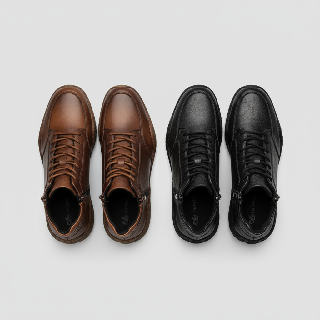 VIBELARA | BOTAS ROBUSTAS DE CUERO PARA HOMBRE