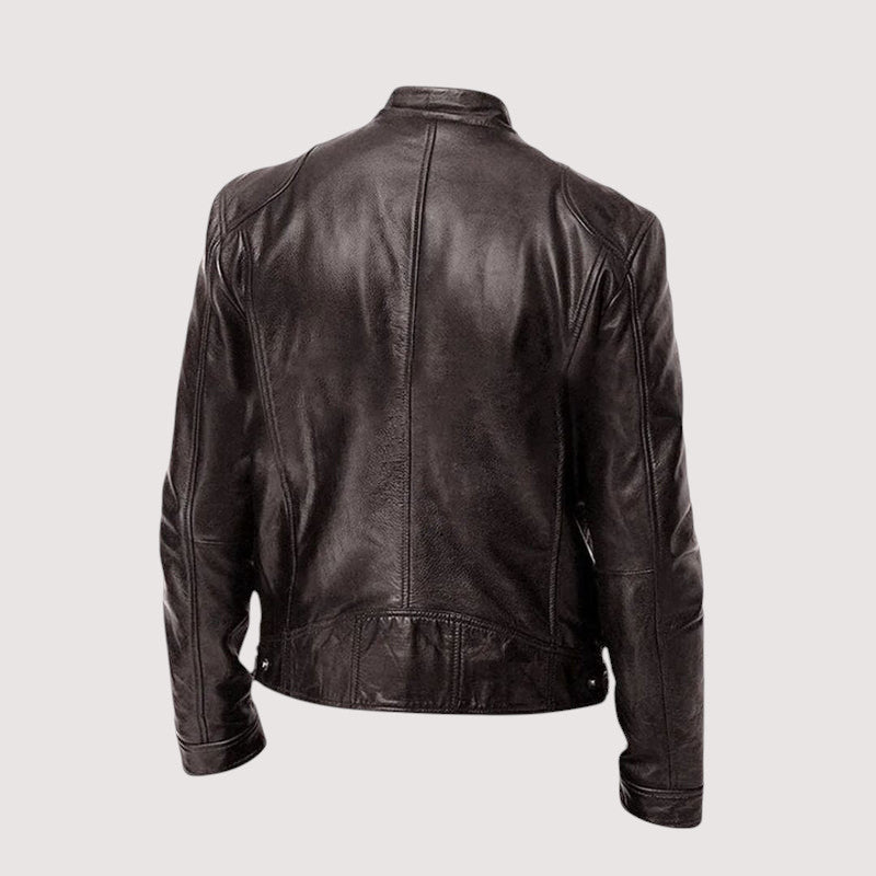 VIBELARA | CHAQUETA DE CUERO PREMIUM ELEGANTE PARA HOMBRE