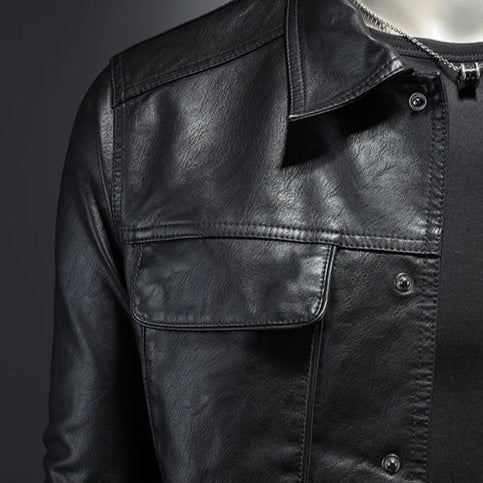 VIBELARA | CHAQUETA DE CUERO MODERNA ESTILO BIKER