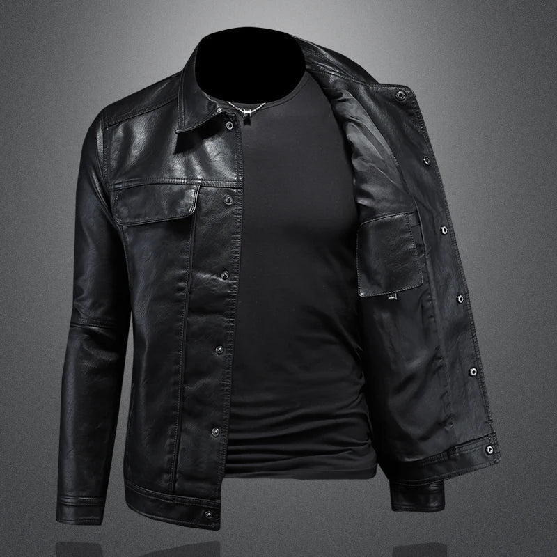 VIBELARA | CHAQUETA DE CUERO MODERNA ESTILO BIKER