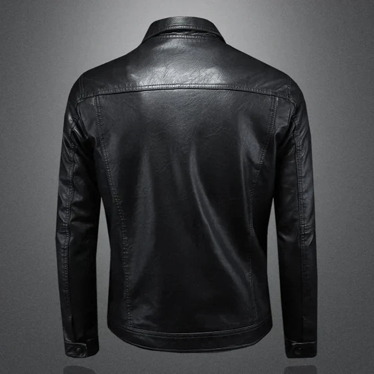 VIBELARA | CHAQUETA DE CUERO MODERNA ESTILO BIKER