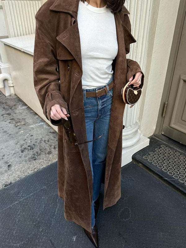 VIBELARA | TRENCH ELEGANTE DE ANTE SUAVE