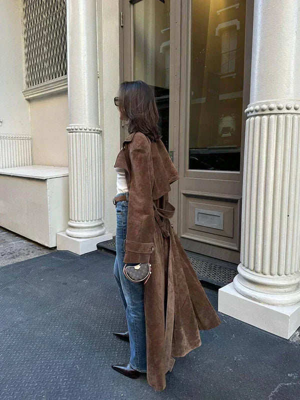 VIBELARA | TRENCH ELEGANTE DE ANTE SUAVE