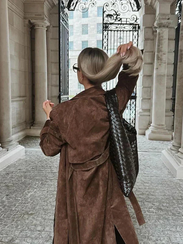 VIBELARA | TRENCH ELEGANTE DE ANTE SUAVE
