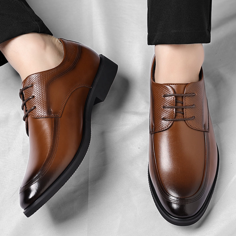 VIBELARA | ZAPATOS OXFORD DE CUERO BRILLANTE