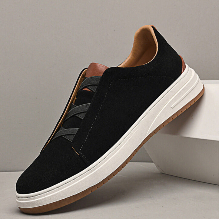 VIBELARA | ZAPATOS SLIP-ON DE ANTE PARA HOMBRE