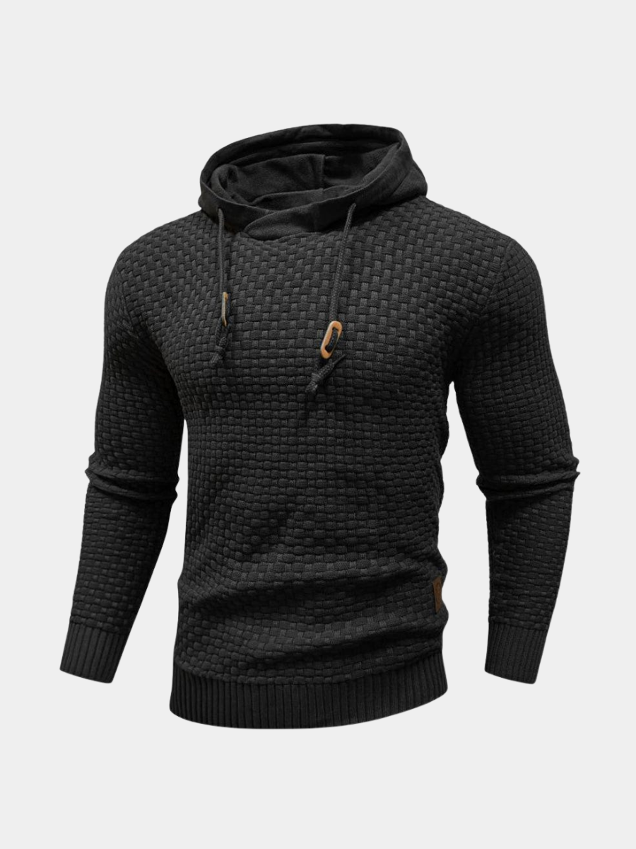 VIBELARA | SUDADERA CON CAPUCHA CLÁSICA DE LANA PARA HOMBRE