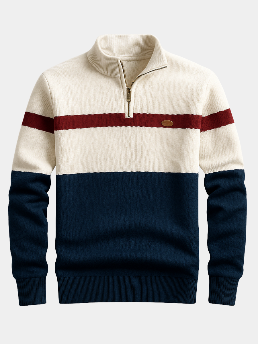 VIBELARA | JERSEY DE HOMBRE CON CREMALLERA EN EL CUELLO