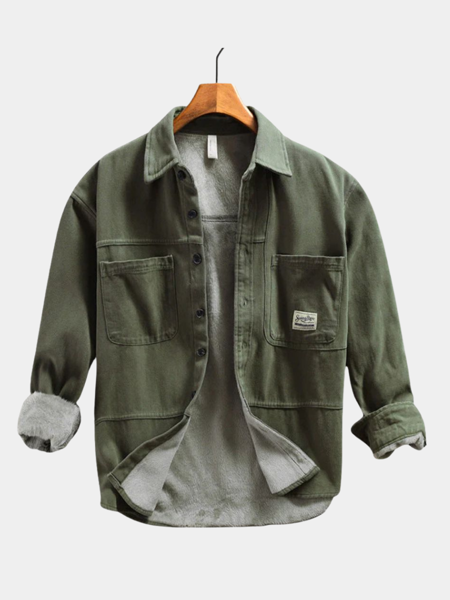 VIBELARA | CAMISA CARGO DE FORRO POLAR PARA HOMBRE
