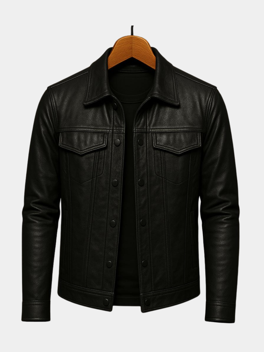 VIBELARA | CHAQUETA DE CUERO MODERNA ESTILO BIKER