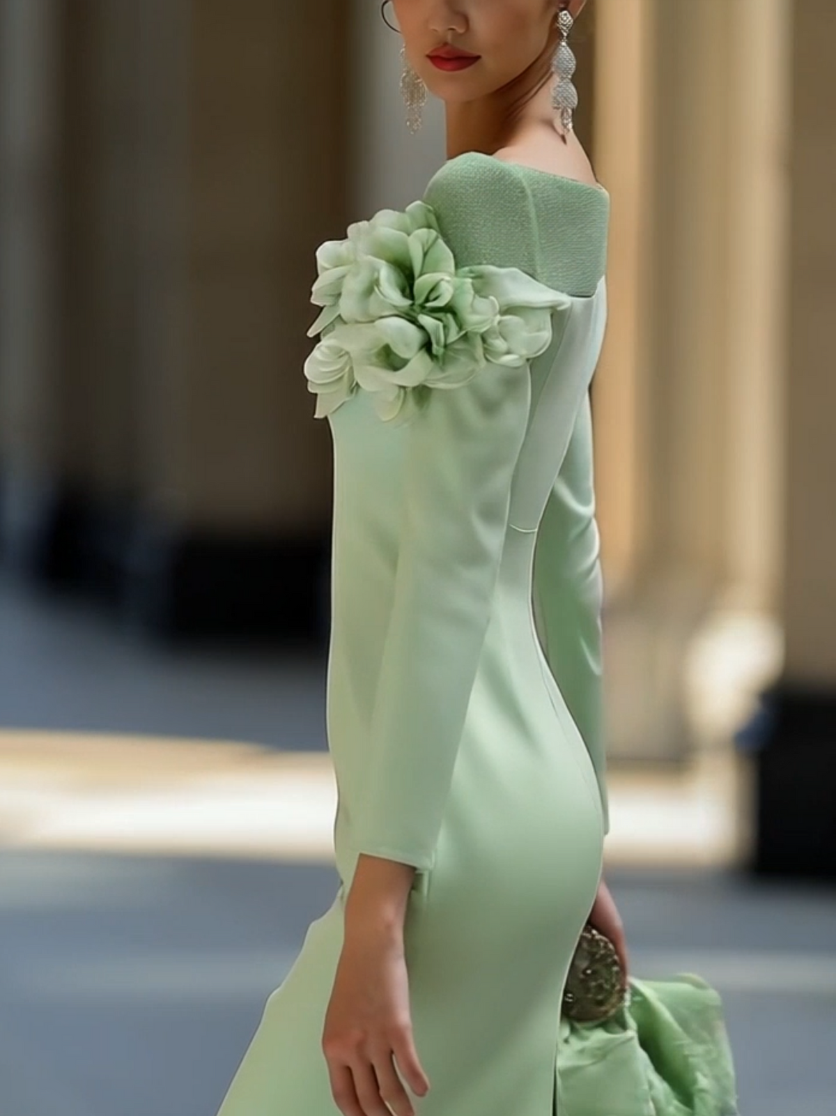 VIBELARA | VESTIDO DE LUJO CON HOMBROS DESCUBIERTOS