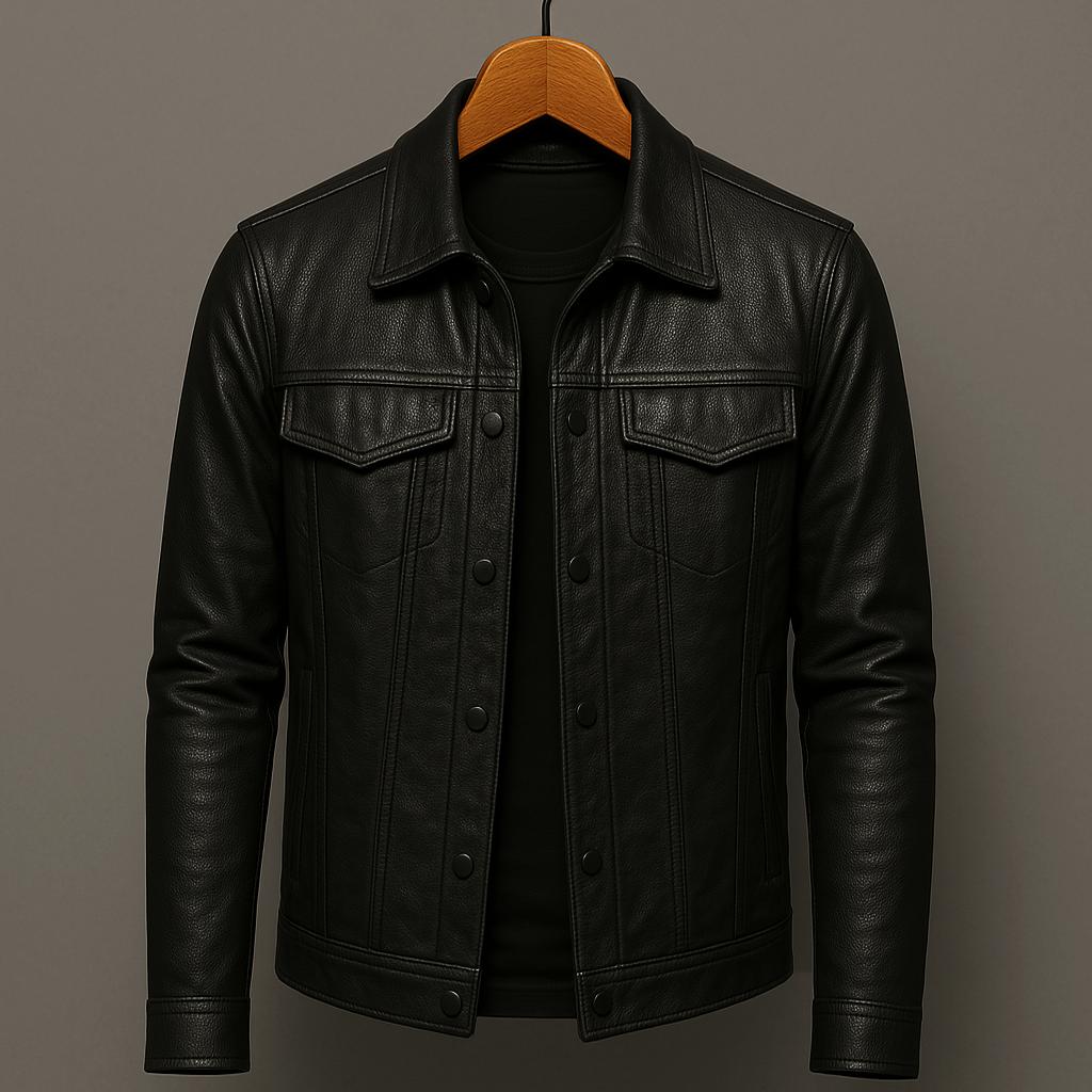 VIBELARA | CHAQUETA DE CUERO MODERNA ESTILO BIKER