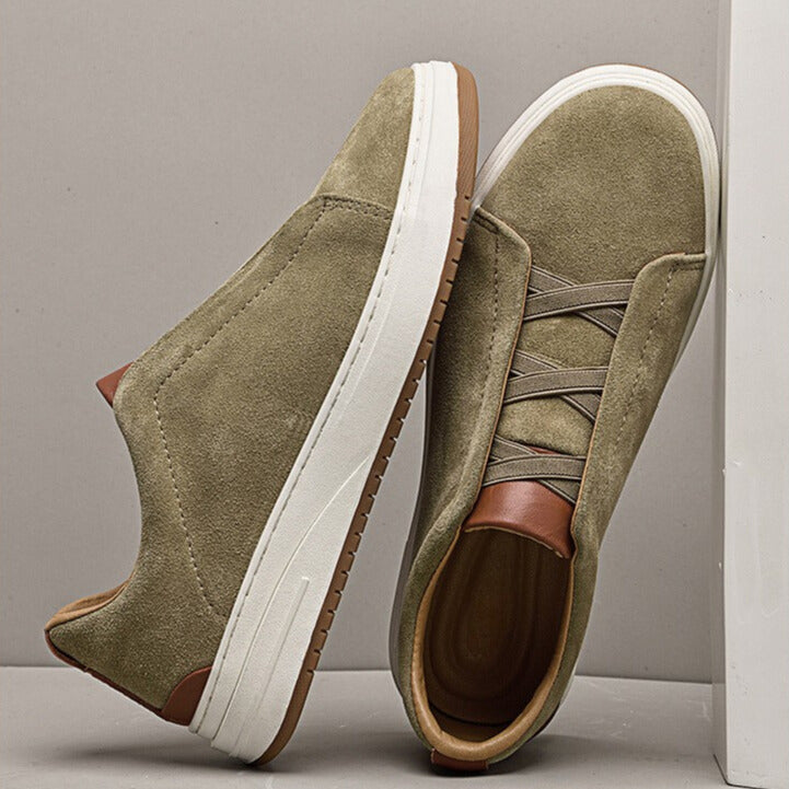 VIBELARA | ZAPATOS DE ANTE SIN CORDONES PARA HOMBRE