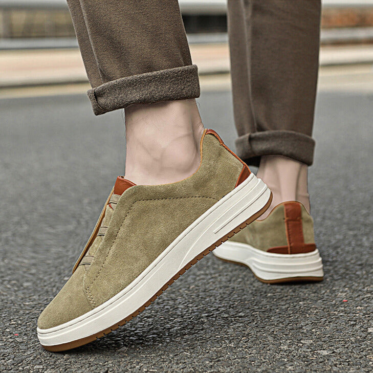 VIBELARA | ZAPATOS SLIP-ON DE ANTE PARA HOMBRE