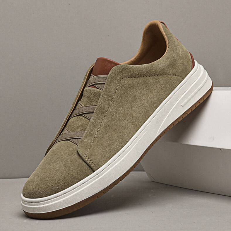 VIBELARA | ZAPATOS SLIP-ON DE ANTE PARA HOMBRE