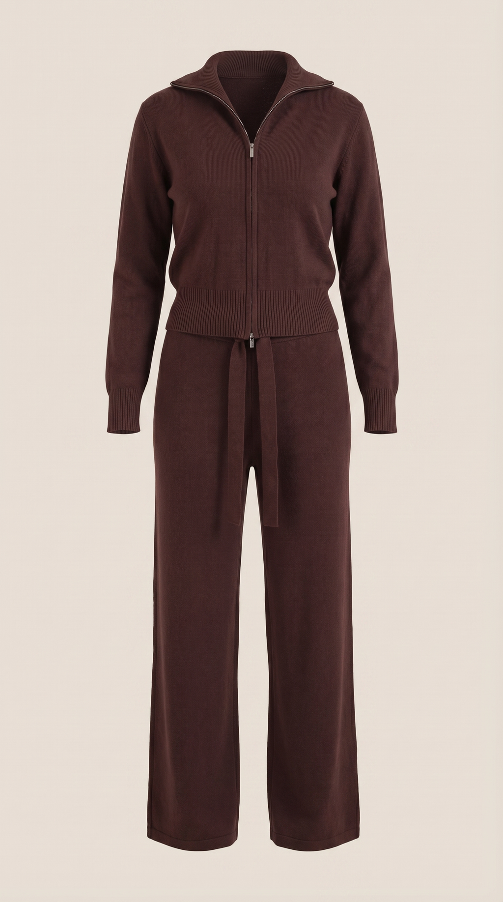 Conjunto cómodo con cremallera y pantalón a juego