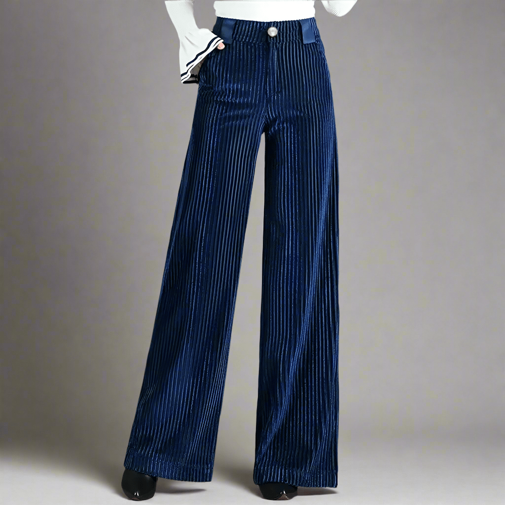 VIBELARA | PANTALÓN DE PANA DE TIRO ALTO PARA MUJER