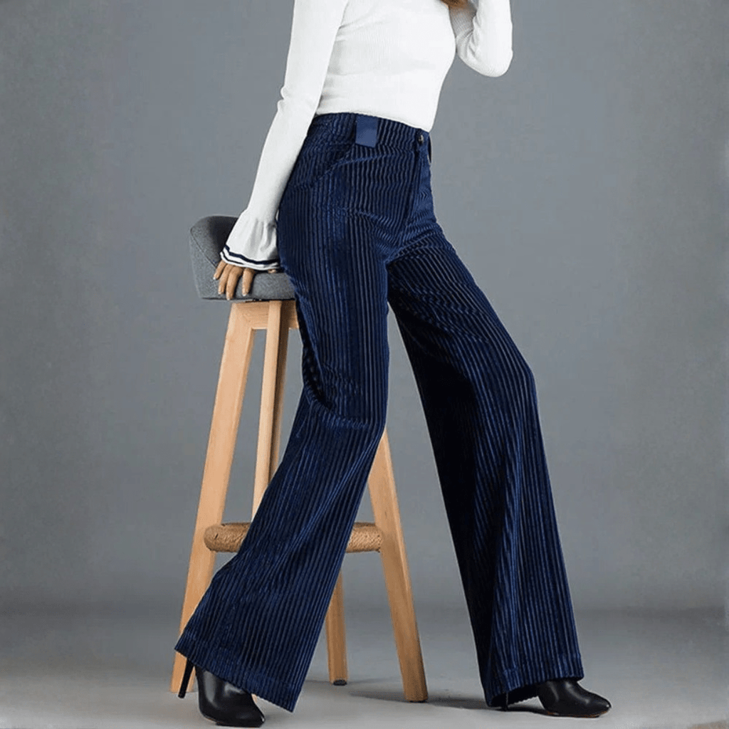 VIBELARA | PANTALÓN DE PANA DE TIRO ALTO PARA MUJER