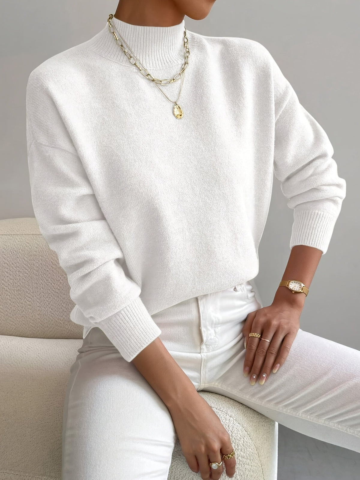 VIBELARA | JERSEY SUAVE DE CUELLO ALTO CHRISTINE