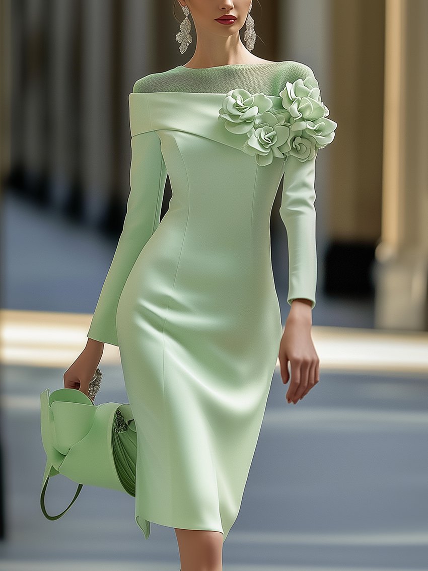 VIBELARA | VESTIDO DE LUJO CON HOMBROS DESCUBIERTOS