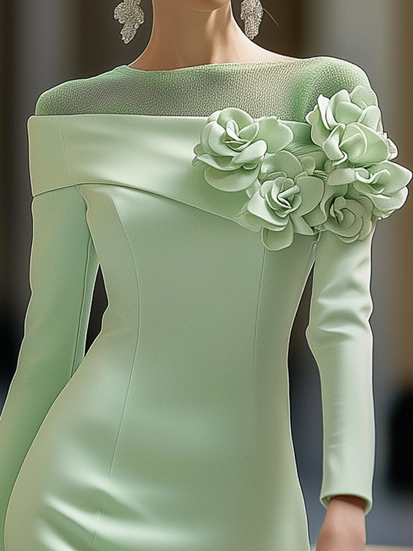 VIBELARA | VESTIDO DE LUJO CON HOMBROS DESCUBIERTOS