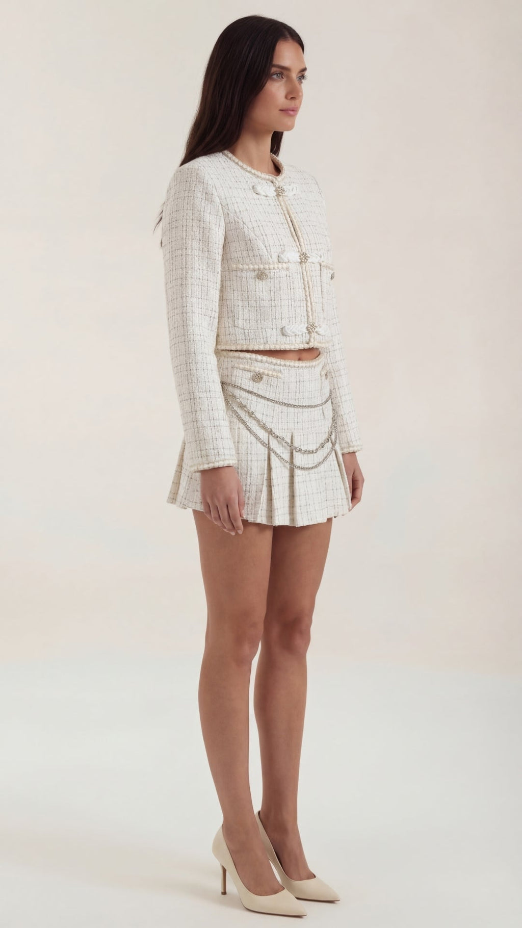 Doris Conjunto de Falda de Tweed