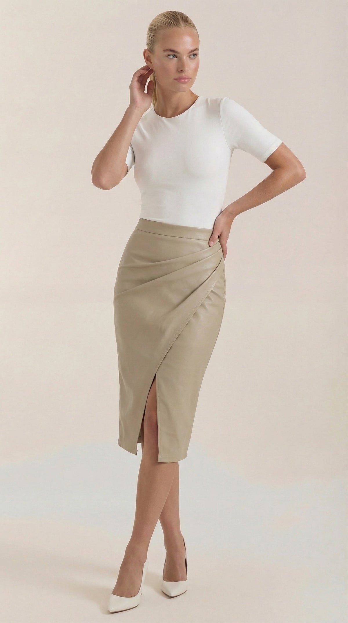 Falda midi drapeada Natalie
