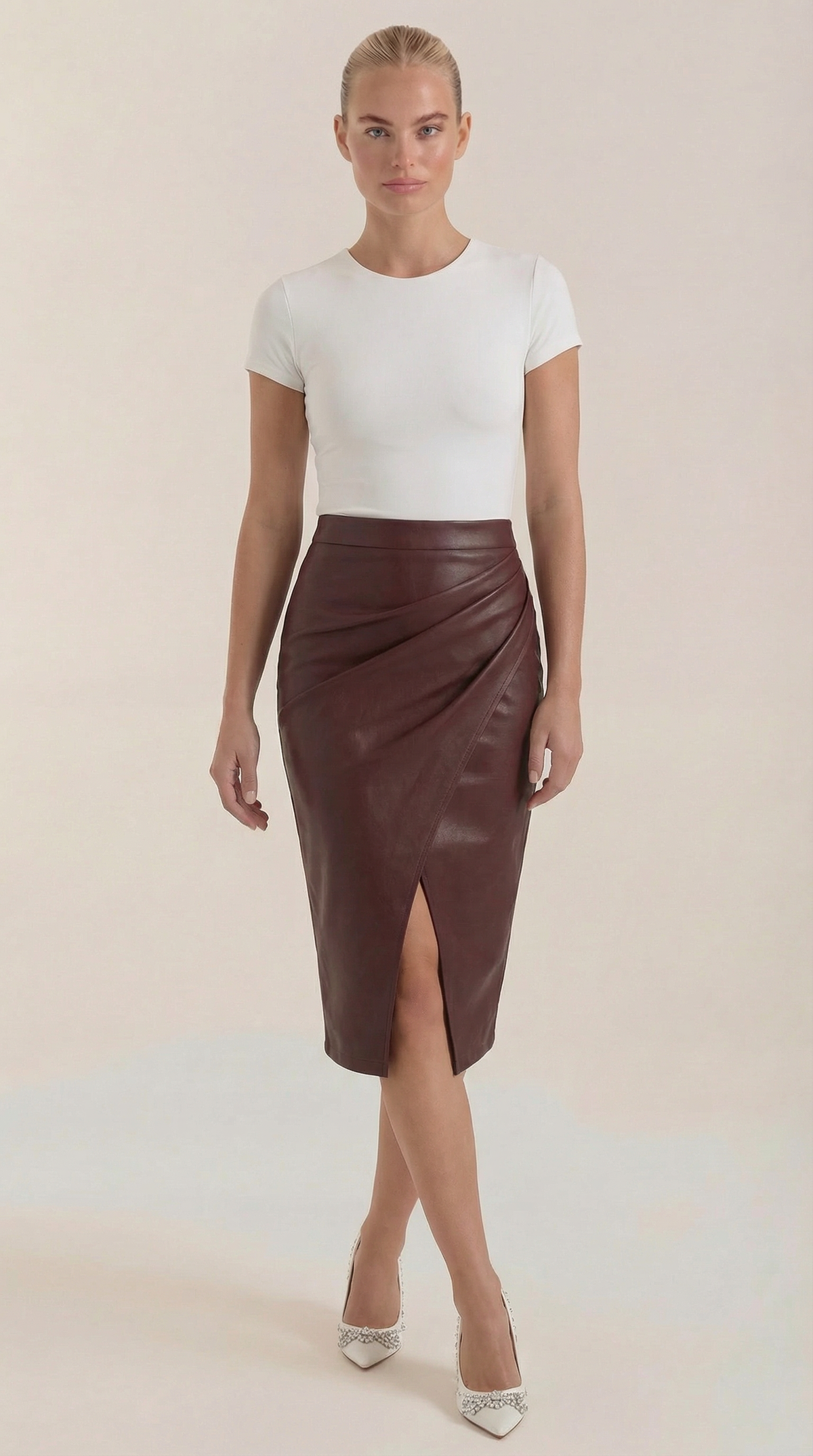 Falda midi drapeada Natalie