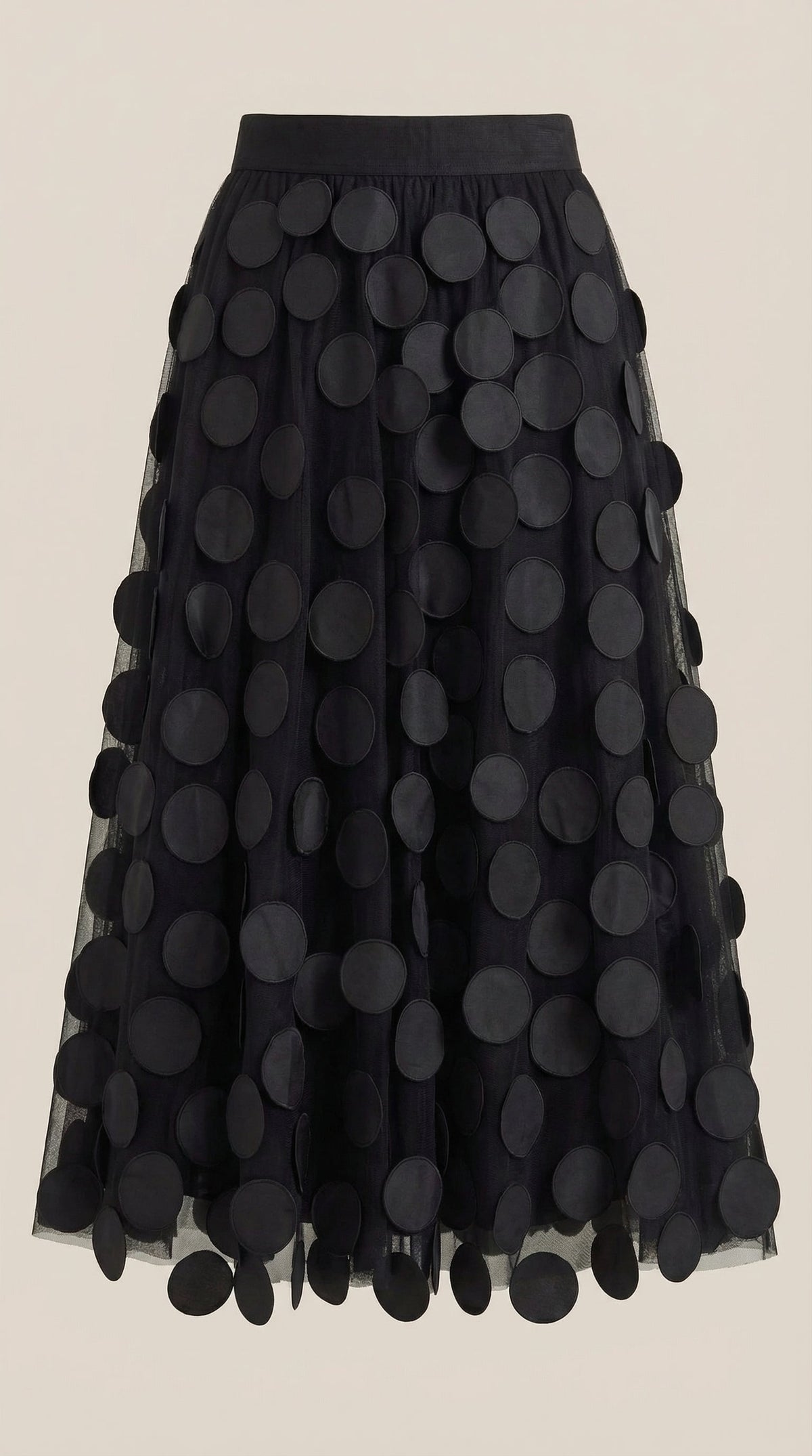 Falda Midi de Malla con Detalles de Puntos Olga
