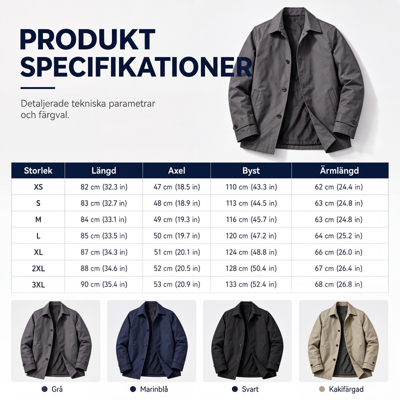 GABARDINA IMPERMEABLE HASTA LA CINTURA PARA HOMBRE